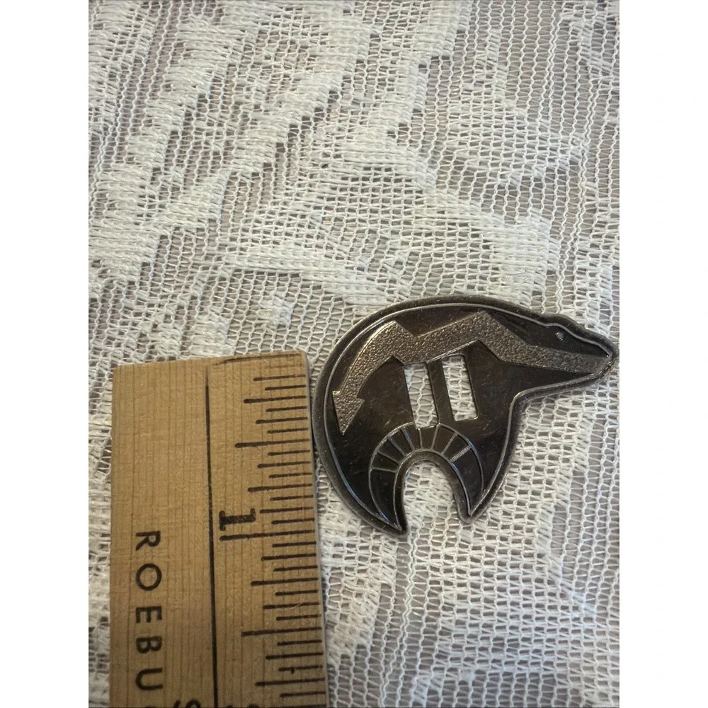 3 Vintage Southwest Style Stamped Metal Medicine Bear Conchos Supply Lot Tribal